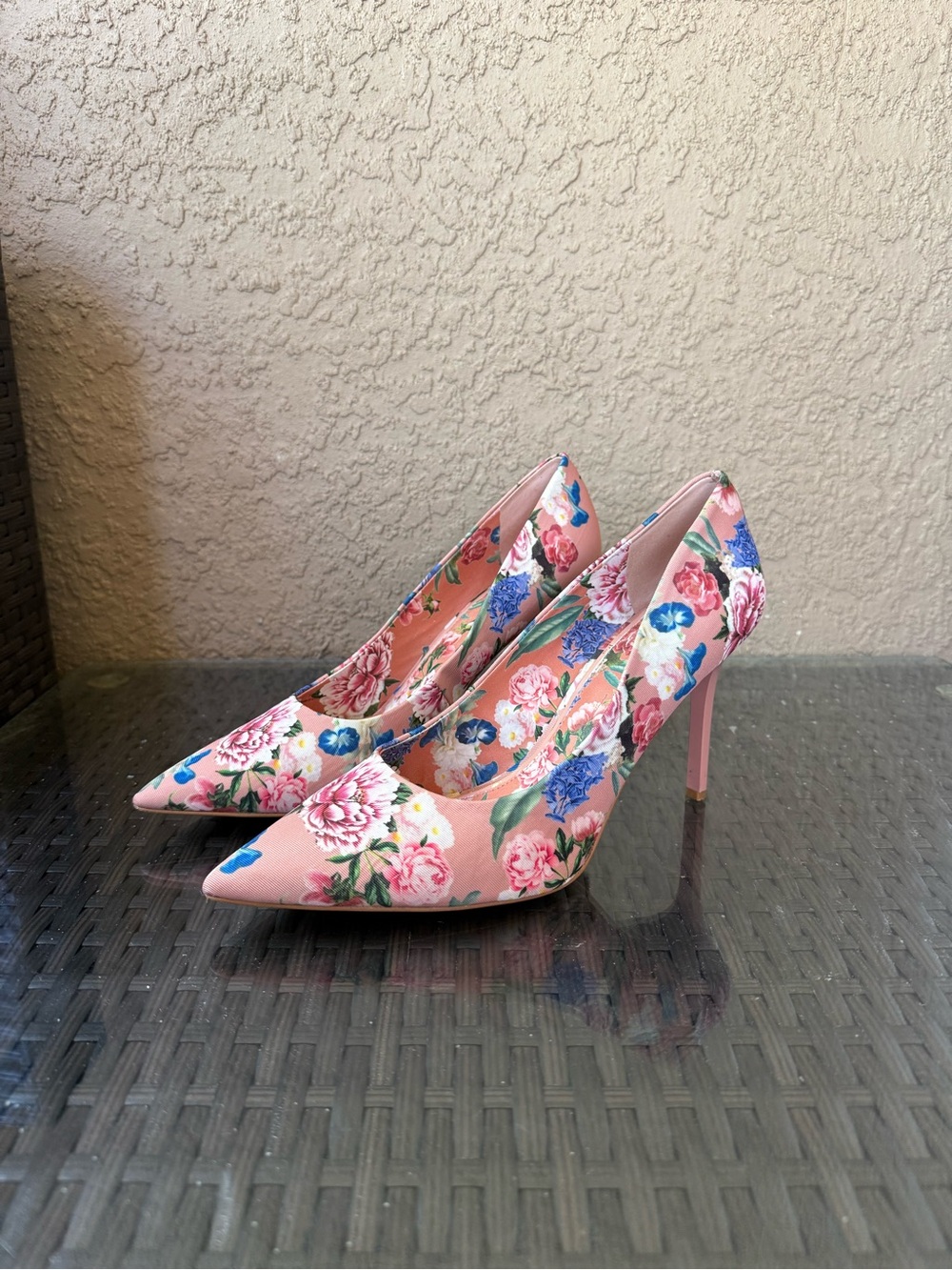Gianni Bini Floral Pink Pointed-Toe Stiletto Pumps